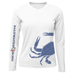 Blue Crab Wrap Women's Long Sleeve UPF 50  Dry-Fit Shirt