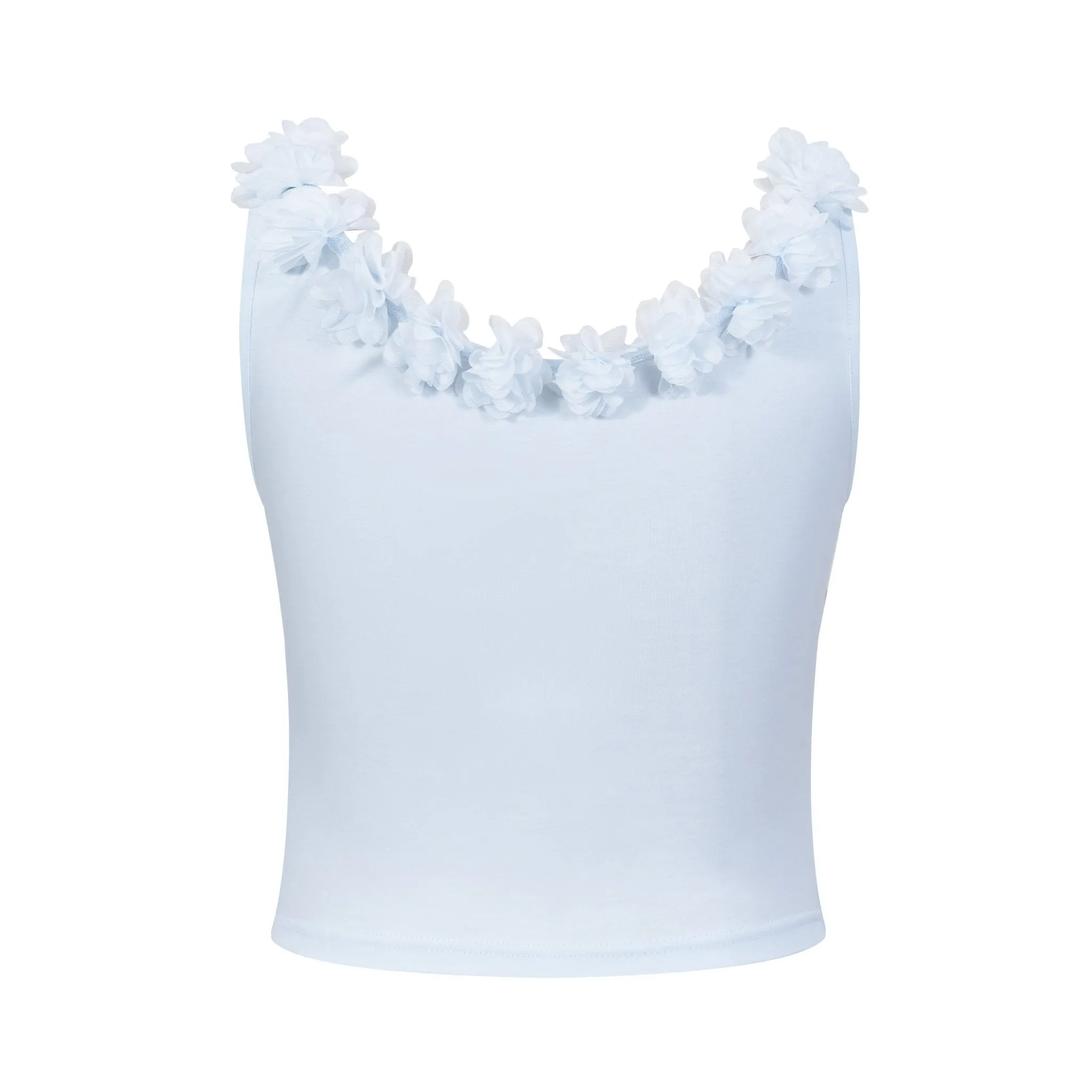 Blue Flower Ribbon Logo Tank Top
