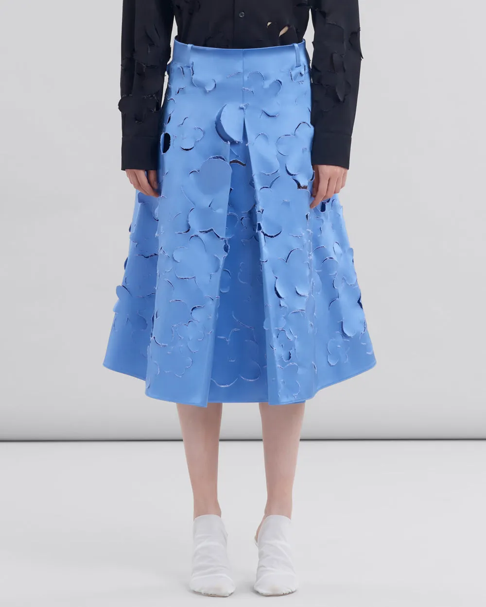 Blue Lilac Aline Cutout Skirt