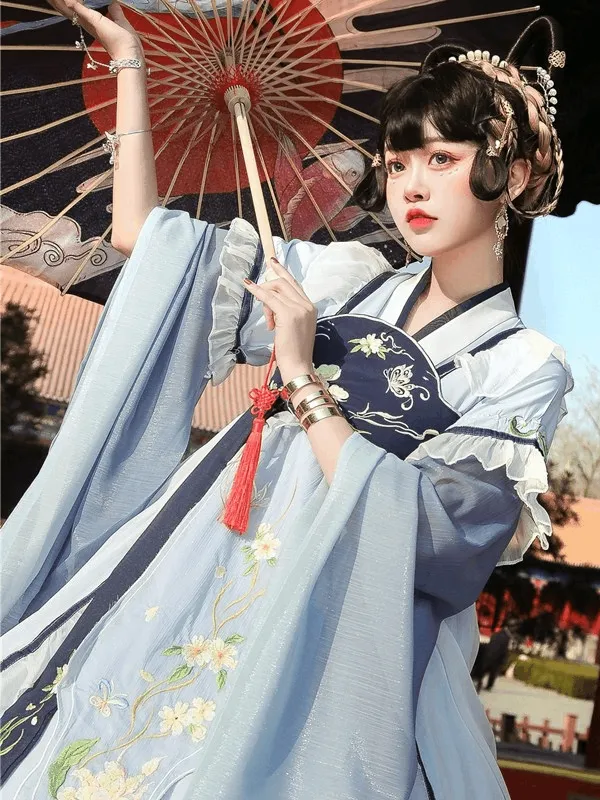 Blue&Purple&Yellow&Red Modern Hanfu/Lolita