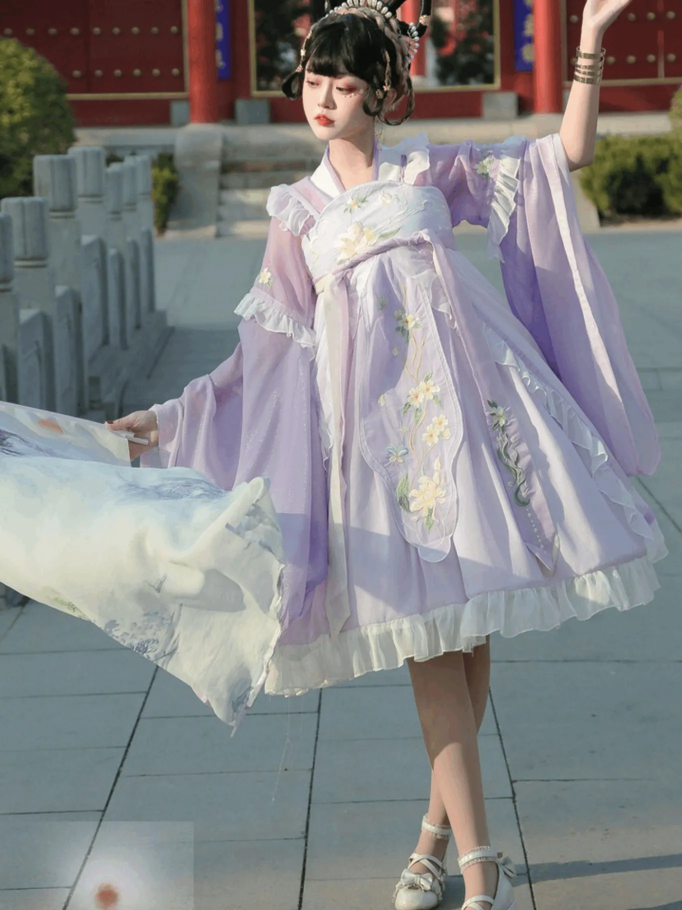 Blue&Purple&Yellow&Red Modern Hanfu/Lolita