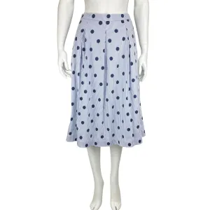 Boden, Women's Pinstripe Polka Dot Skirt, Blue/White, Size 8R