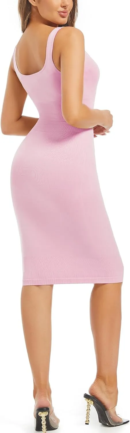 Bodycon Dress for Women Sexy Spandex Dress Sleeveless Tank Dress for Women Midi Tight Black Dress Tight Dress Women