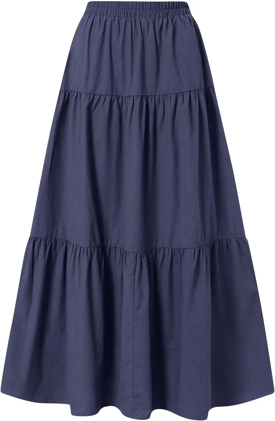 Boho Skirts Women Maxi Flowy Summer Skirts Tie Front High Waisted Tiered Long Skirts for Beach Vacation Cruise Wear