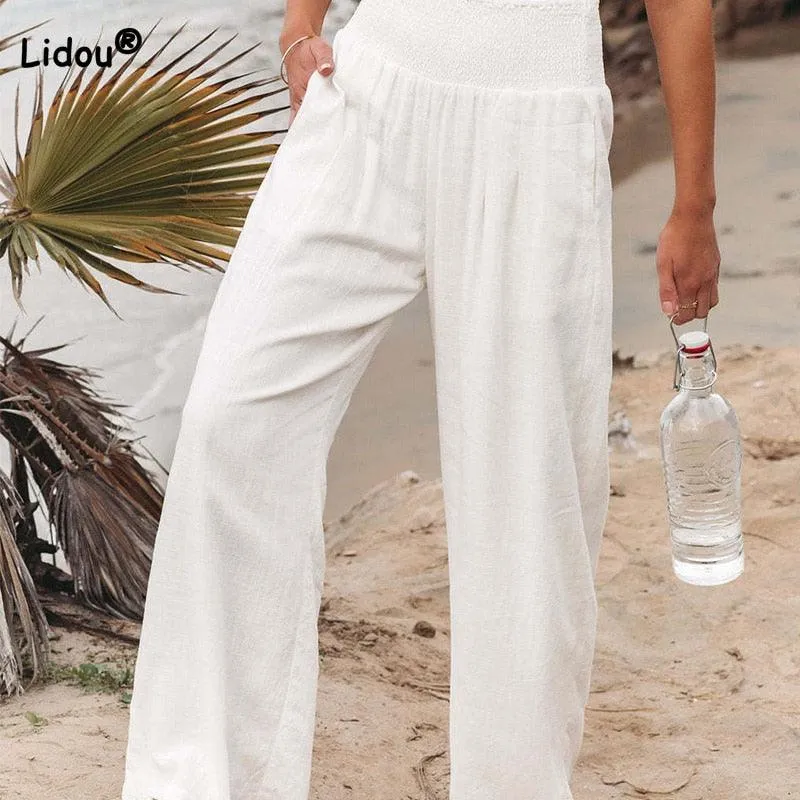Boho Wide Leg Cotton Pants