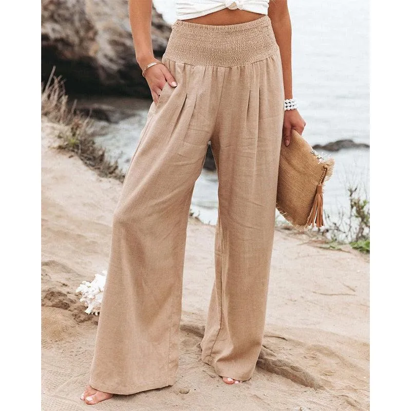 Boho Wide Leg Cotton Pants