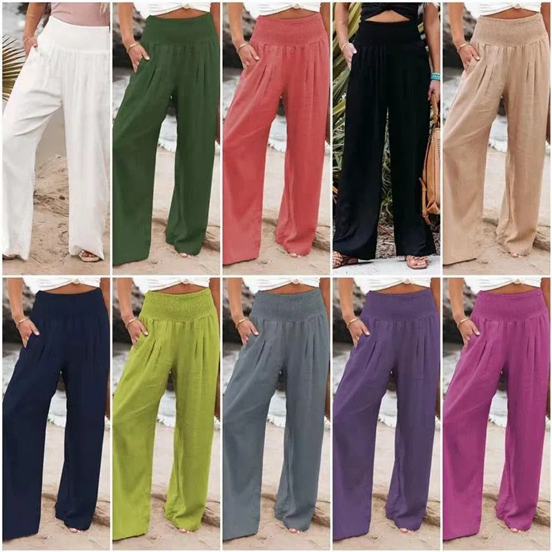 Boho Wide Leg Cotton Pants