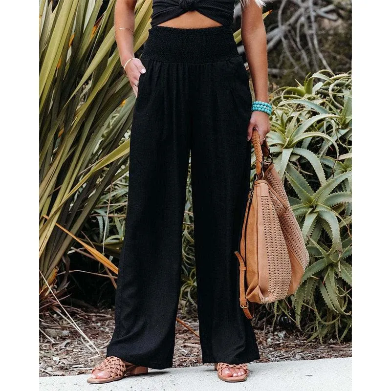 Boho Wide Leg Cotton Pants