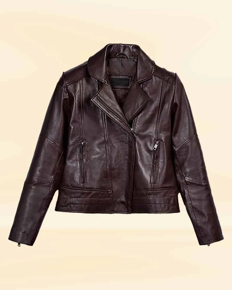Brown Leather Jacket Worn By Katie Holmes | Katie Holmes Brown Leather Jacket