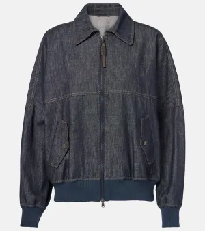 Brunello Cucinelli Denim bomber jacket