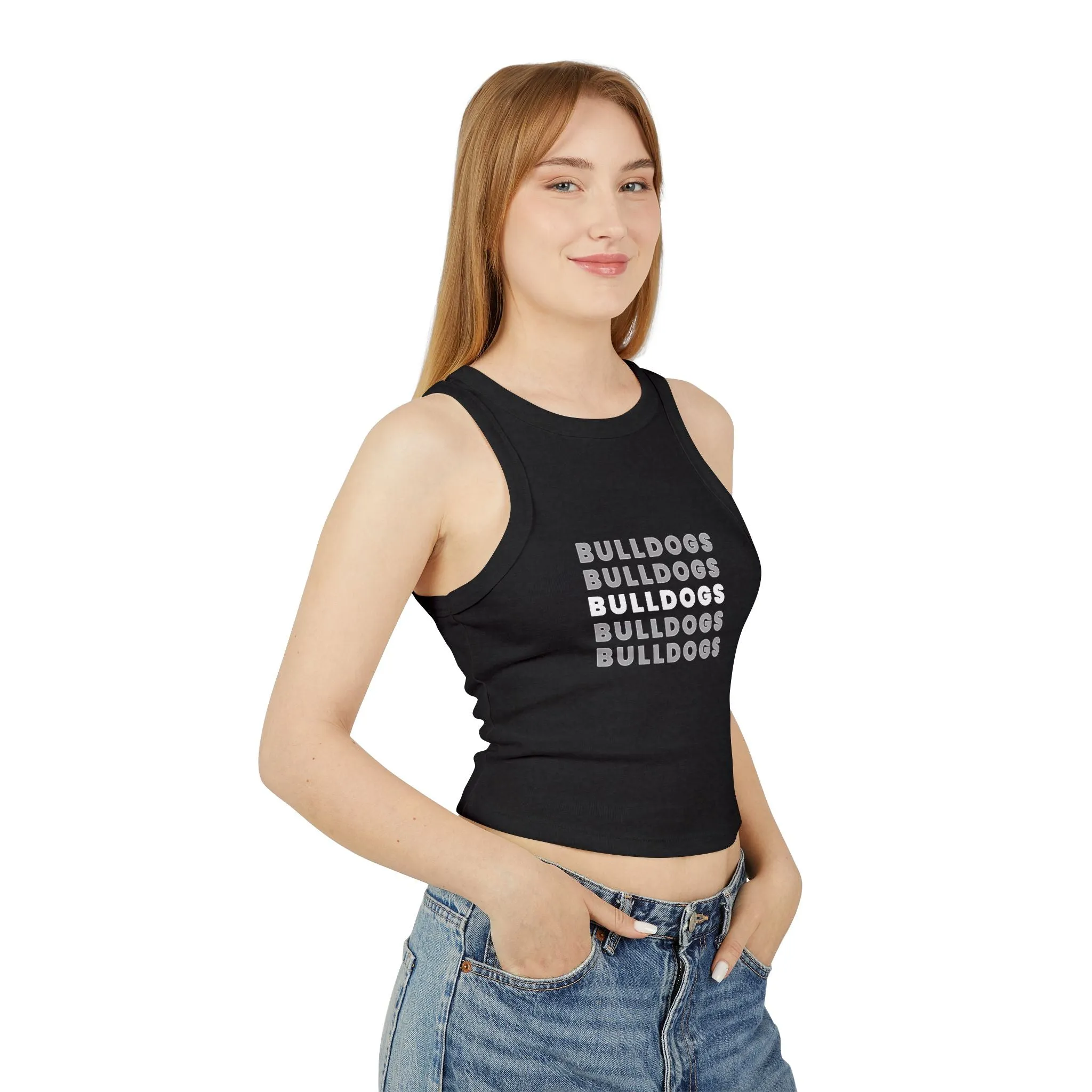 Bulldogs Women's Micro Rib Racer Tank Top