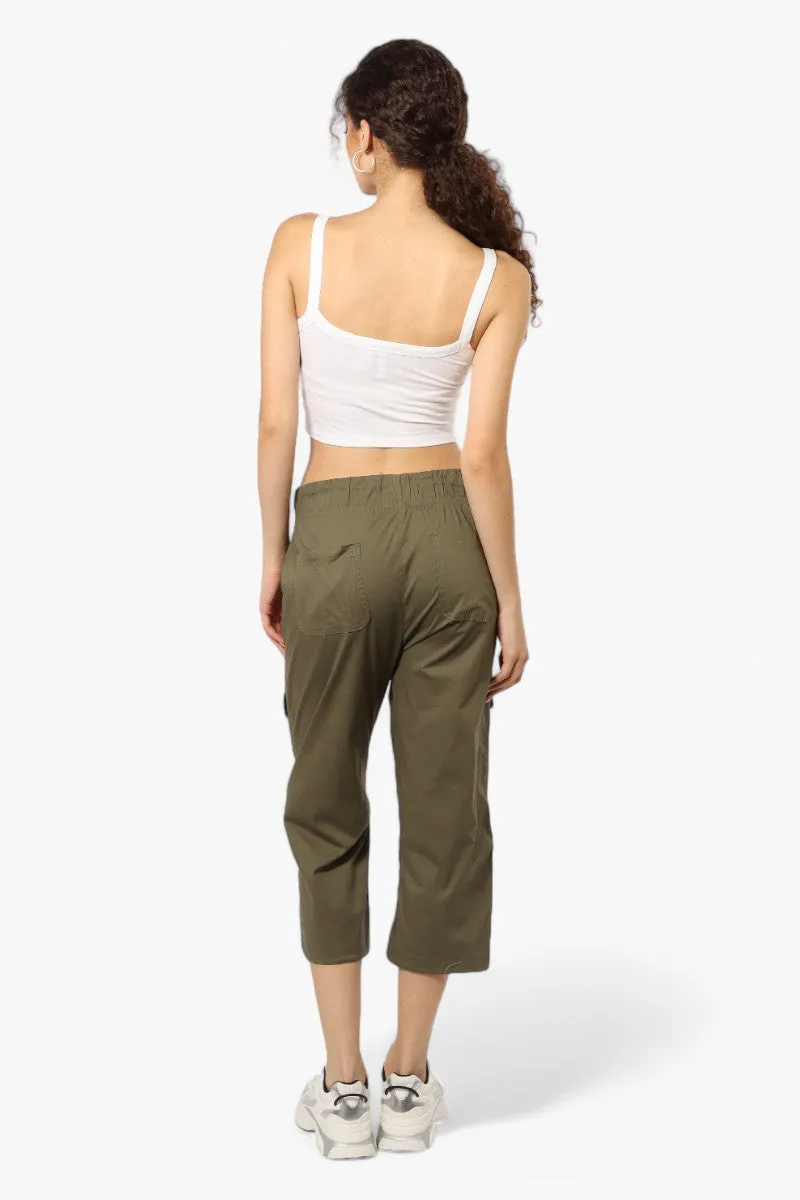 Canada Weather Gear Drawstring Cargo Capris - Olive