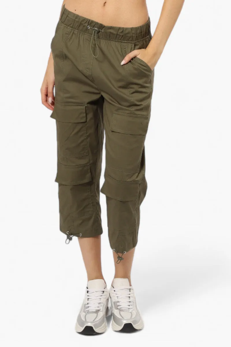 Canada Weather Gear Drawstring Cargo Capris - Olive