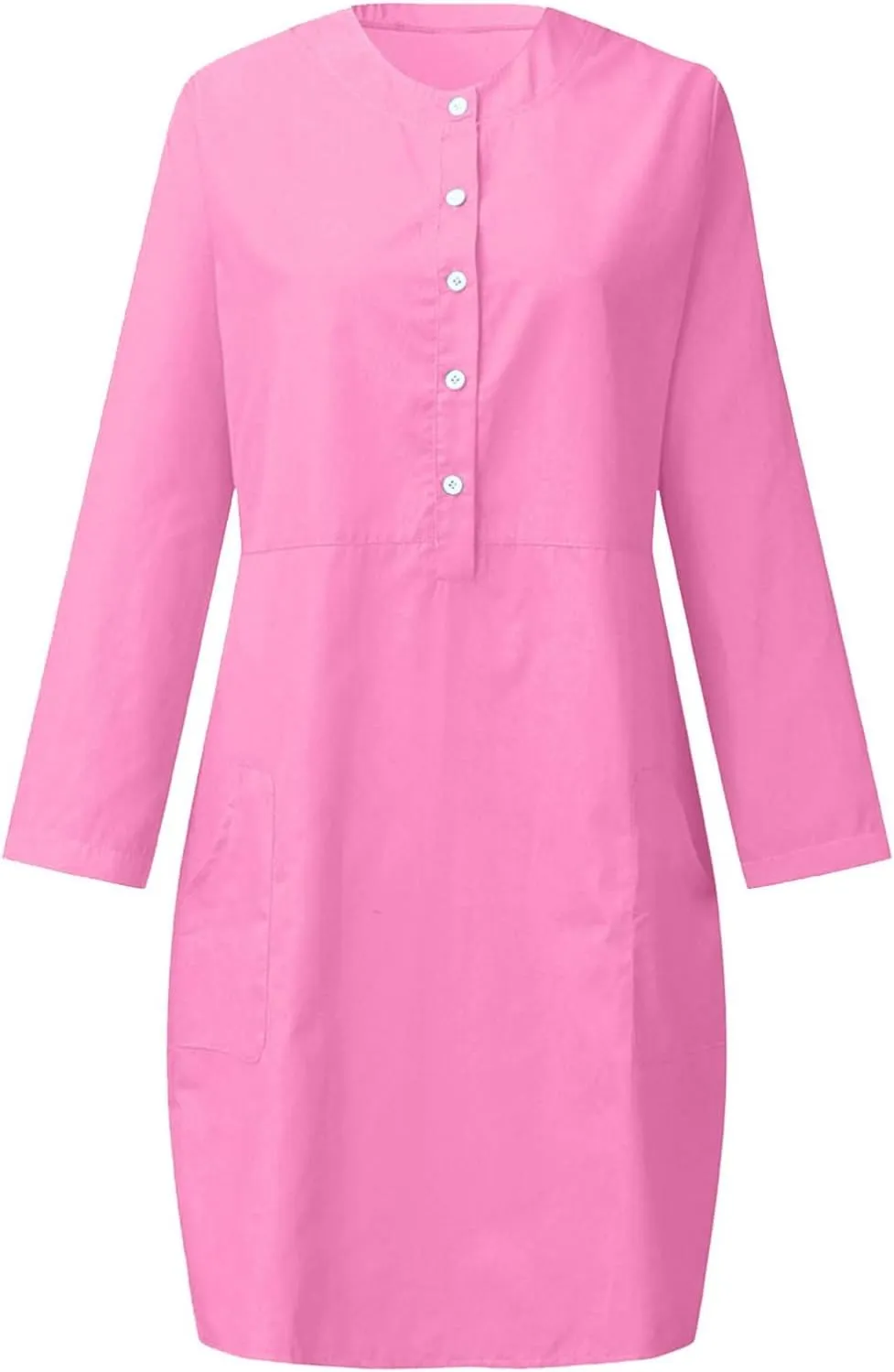Casual Button Down Dress for Women with Pockets 3/4 Sleeve Shift Dress Shift Summer Casual Work