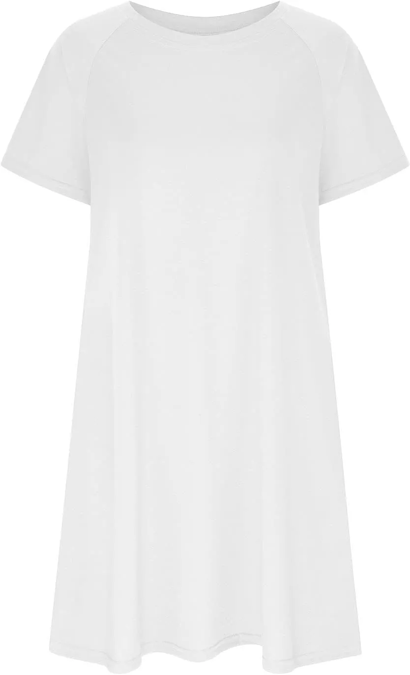 Casual T Shirt Dress for Women Flowy Tunic Dress with Pockets Short Sleeve Knee Length Summer Dresses Casual Loose Fit