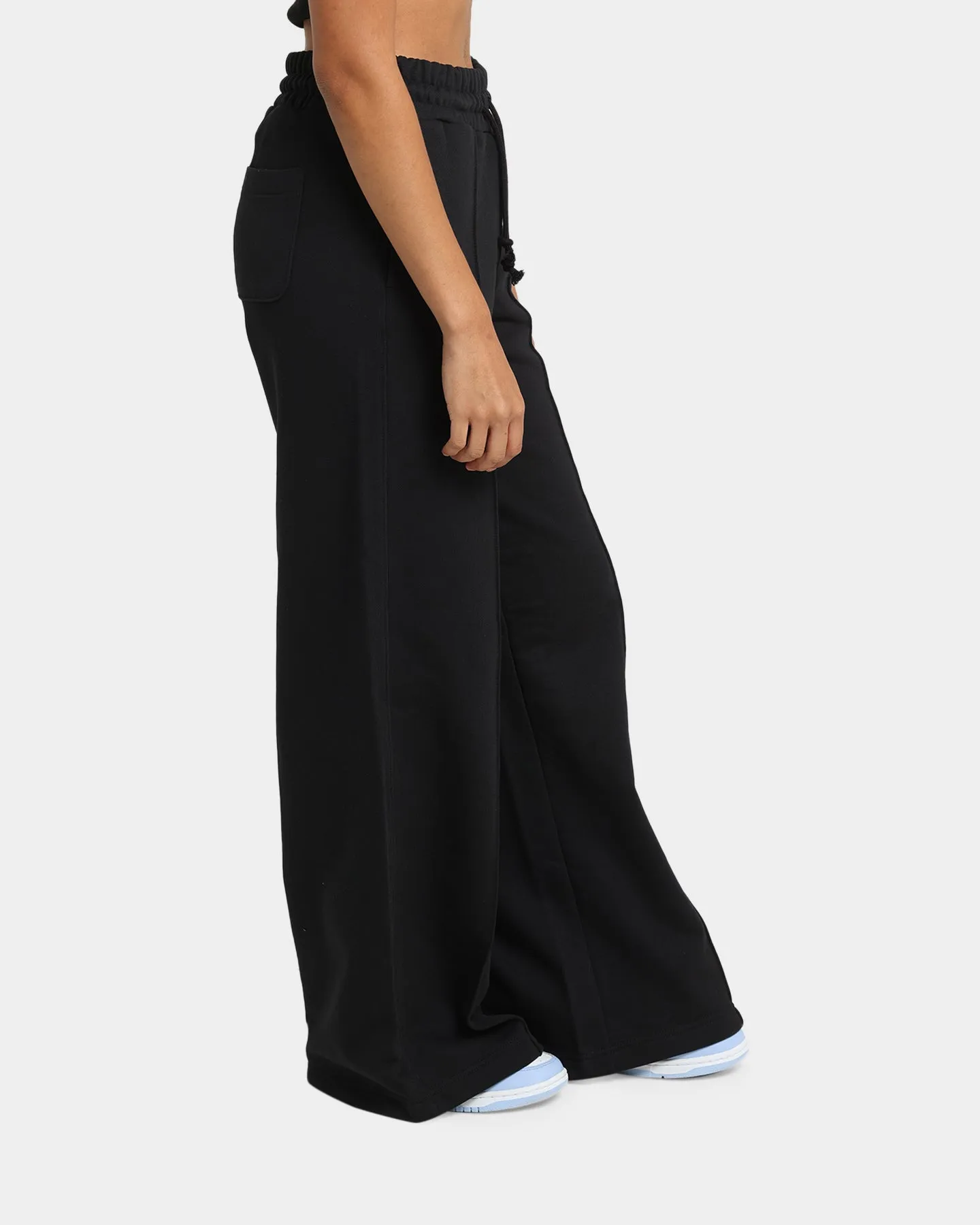 Champion Women's Reverse Weave Small C Wide Joggers Black