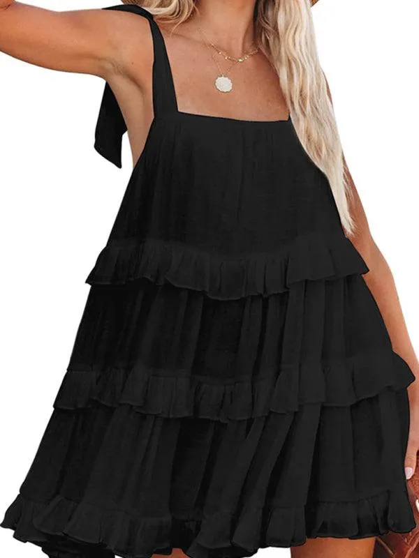 Charming Ruffled A-Line Summer Dress - Essential Addition for Women's Fashion