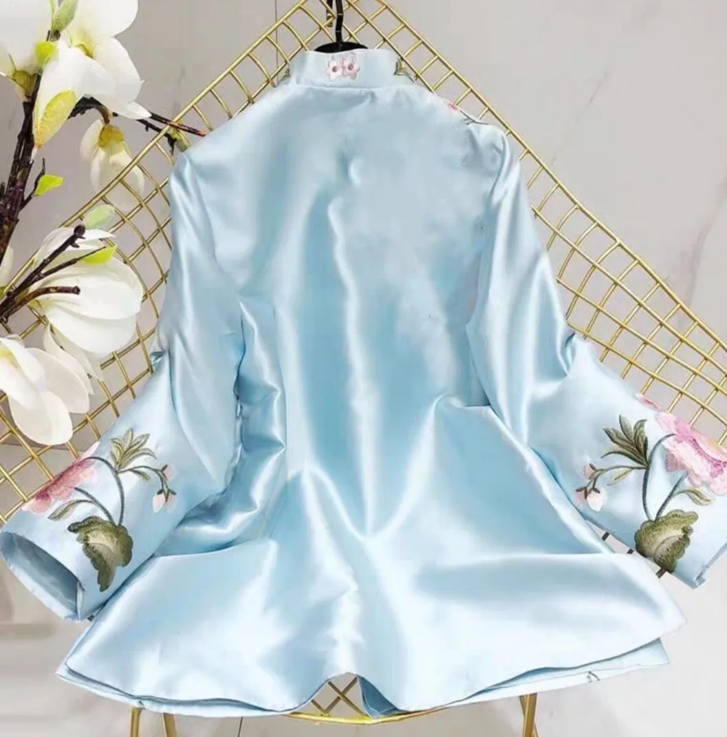Chinese New Year Qipao CheongsamTop Embroidery Shirt/ Hanfu