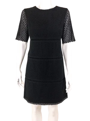 Club Monaco, Circle Eyelet Shift Dress, Black, Size 2