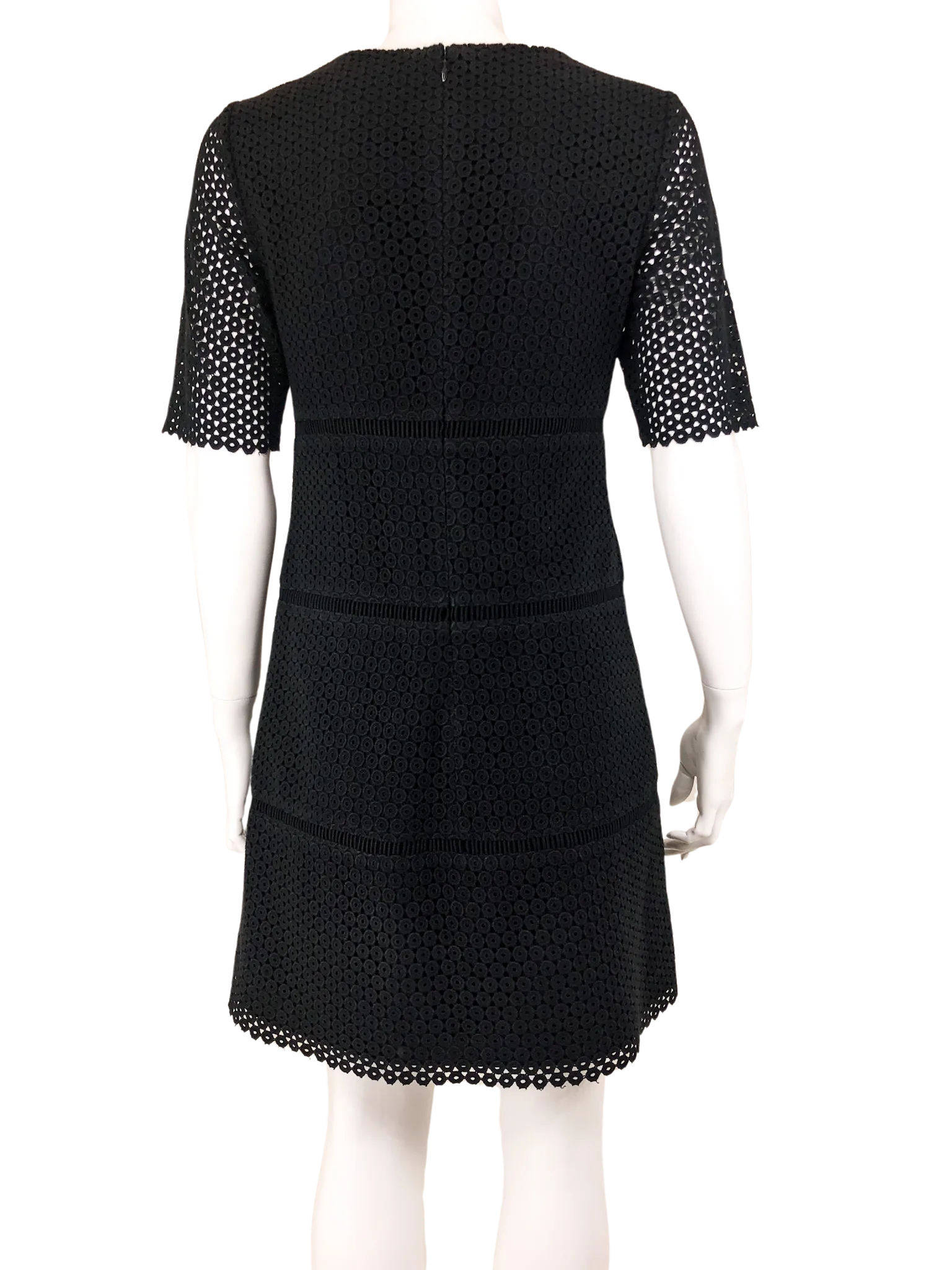 Club Monaco, Circle Eyelet Shift Dress, Black, Size 2