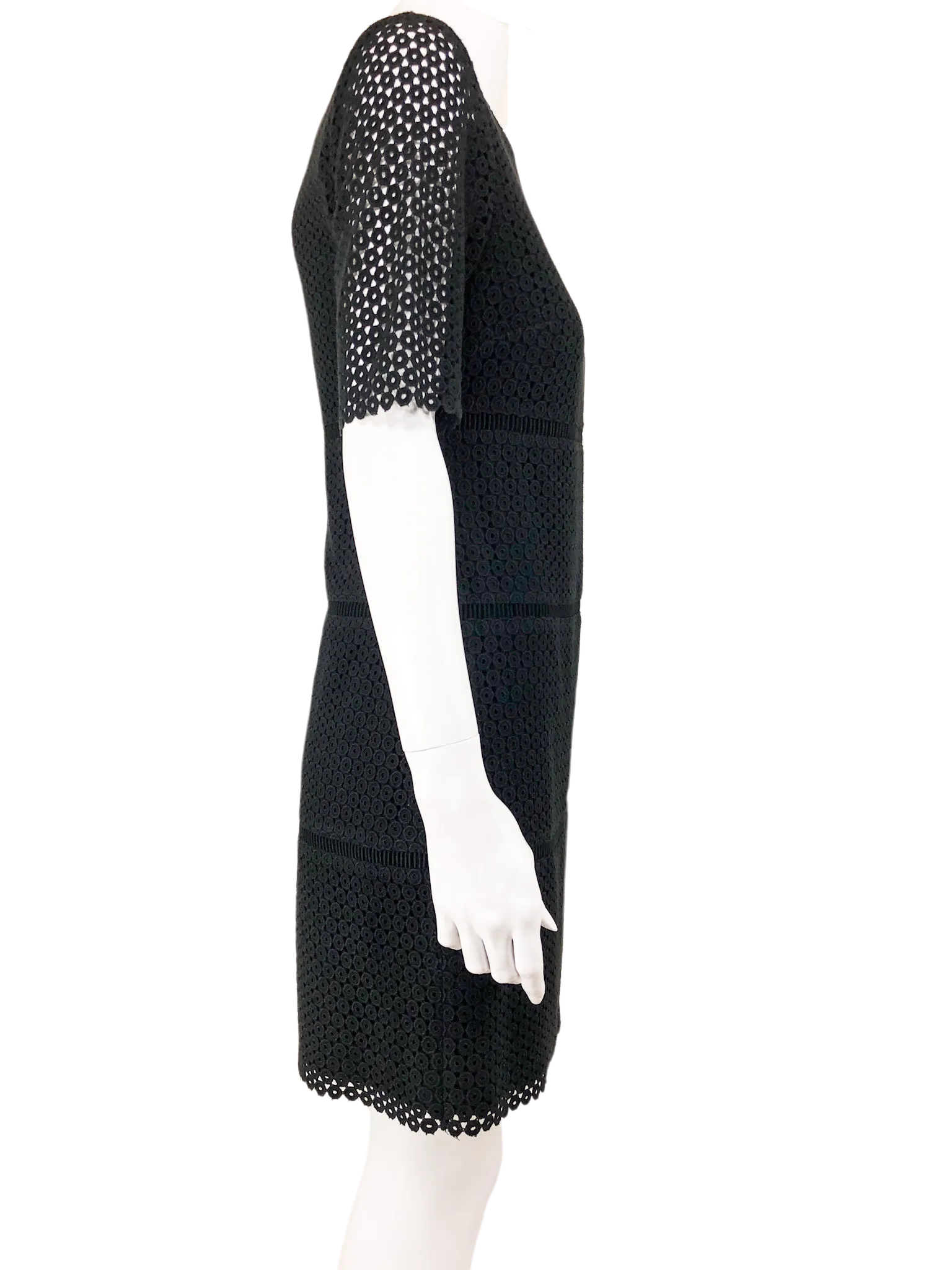 Club Monaco, Circle Eyelet Shift Dress, Black, Size 2