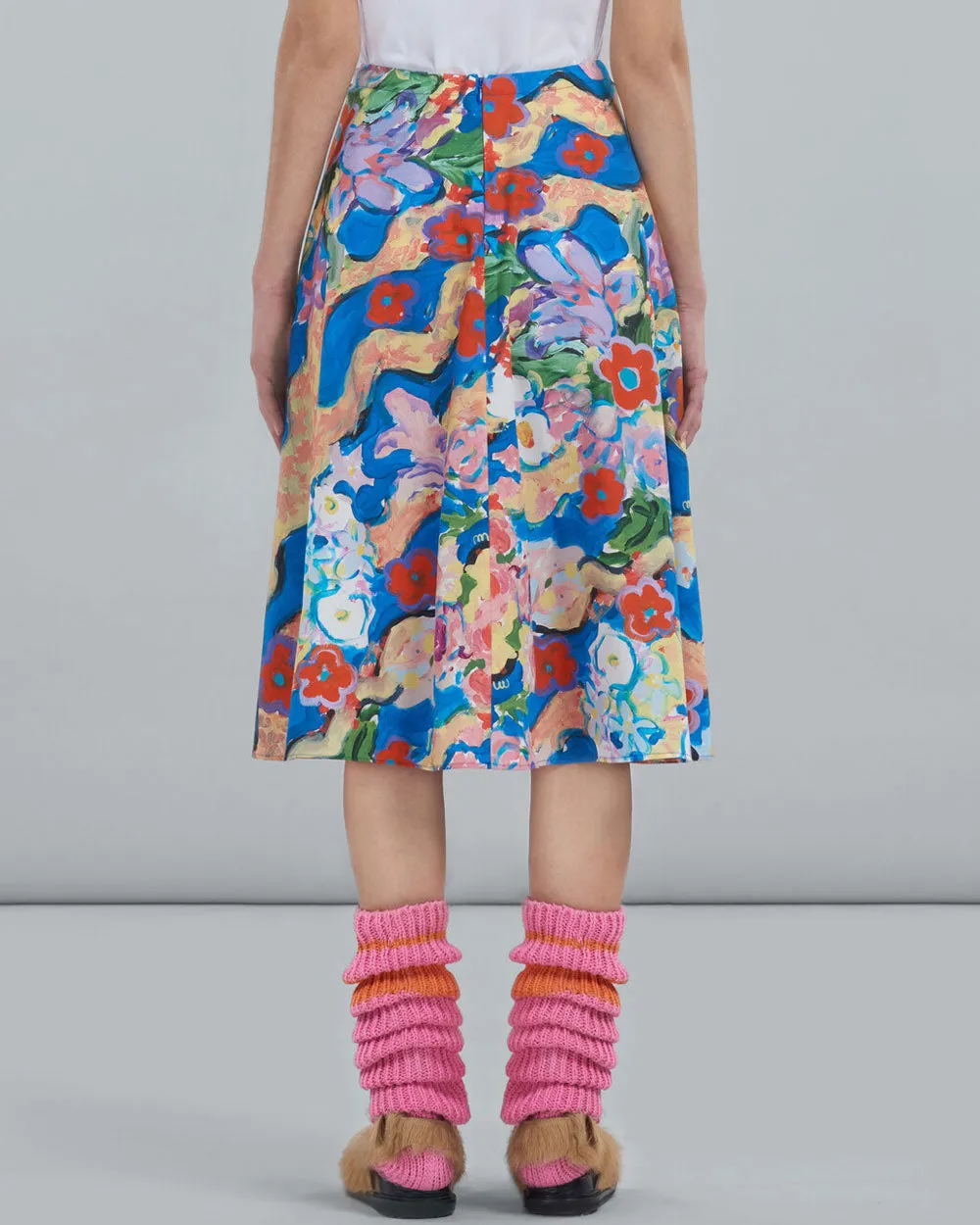 Cobalt Printed Midi Skirt