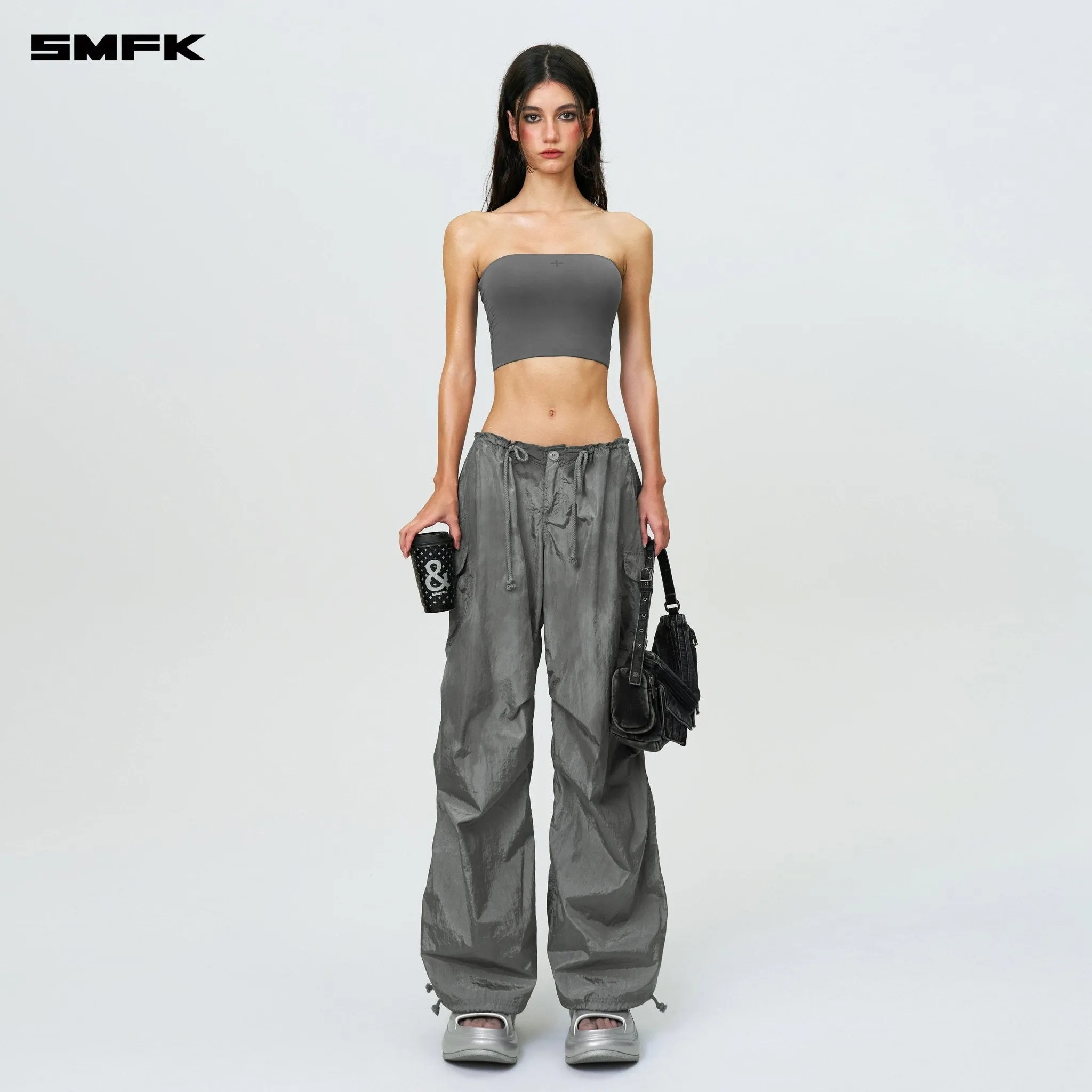 Compass Hug Skin Tube Top Dark Gray