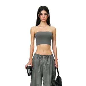 Compass Hug Skin Tube Top Dark Gray