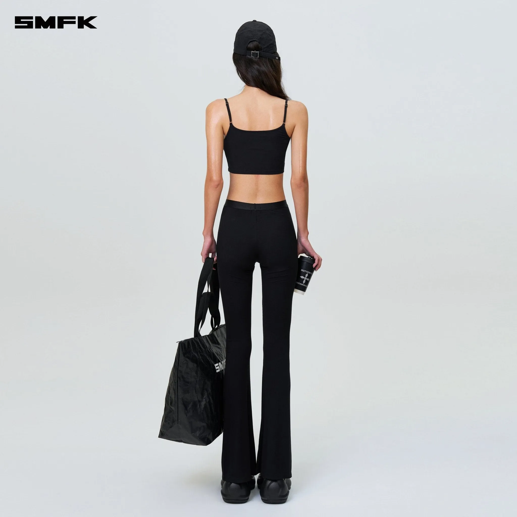 Compass Hug Ultra-Short Sports Strap Top Black