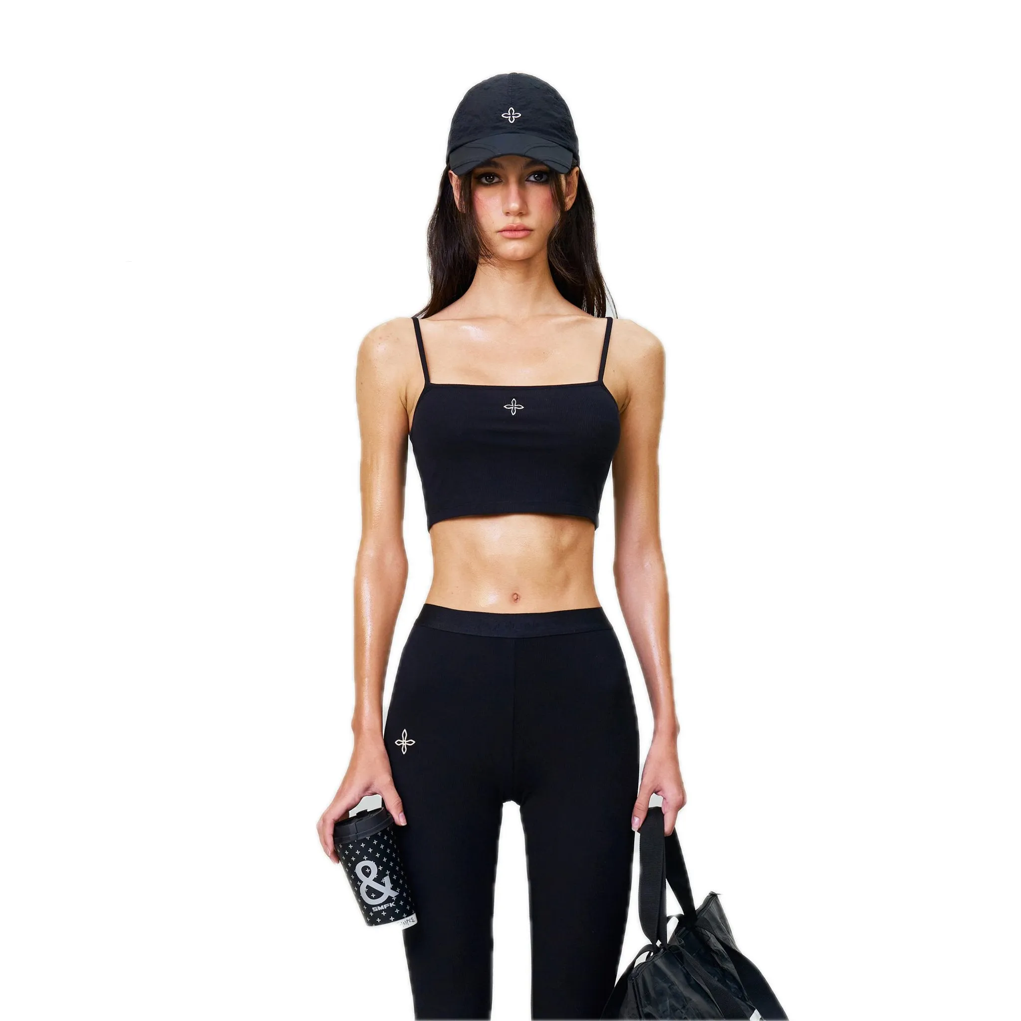 Compass Hug Ultra-Short Sports Strap Top Black