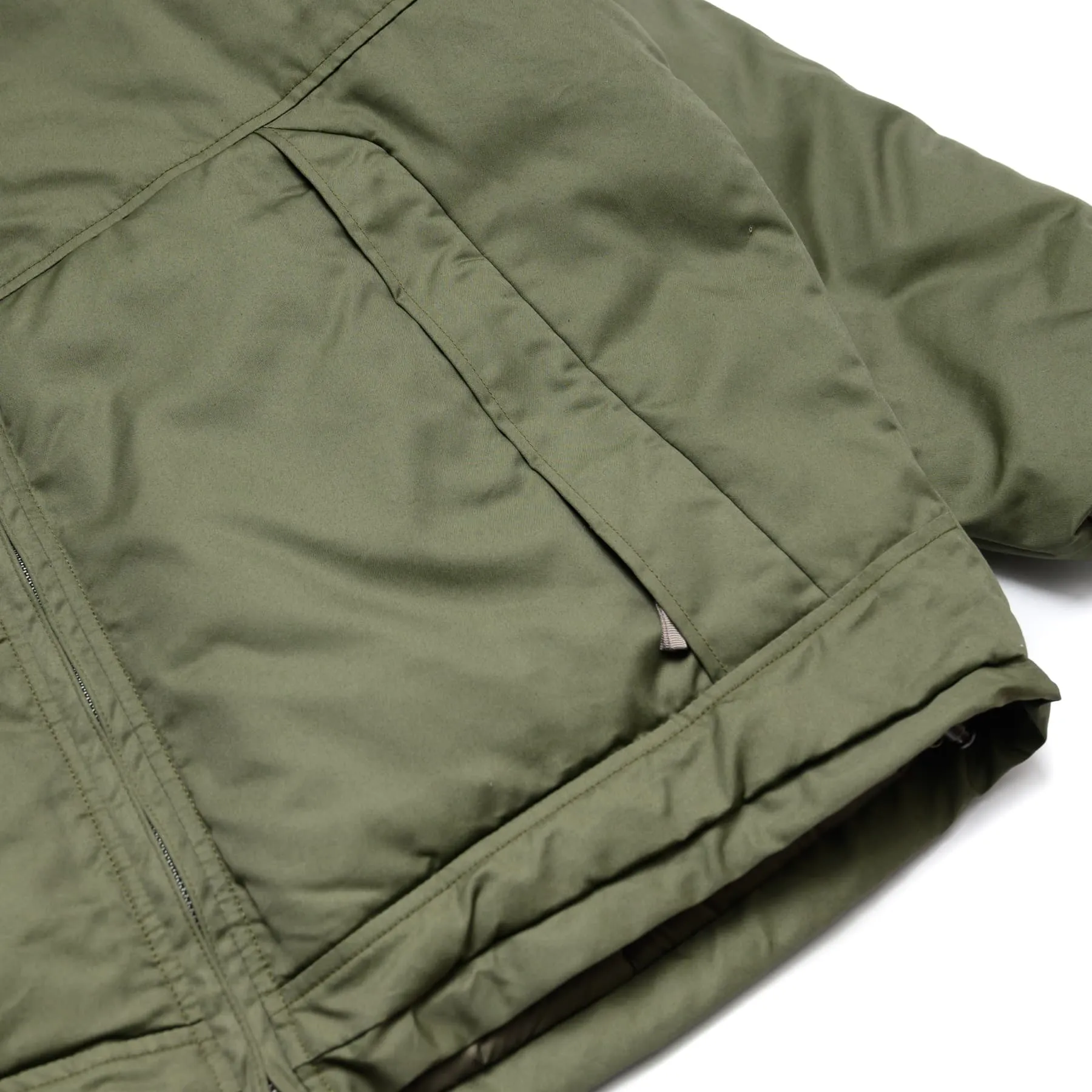 Cotton Nylon Padded Jacket - Army Green