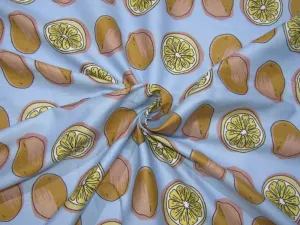 COTTON POPLIN PRINT blue 58&quot; WIDE