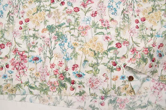 Cotton sketch apint dough flower botanical