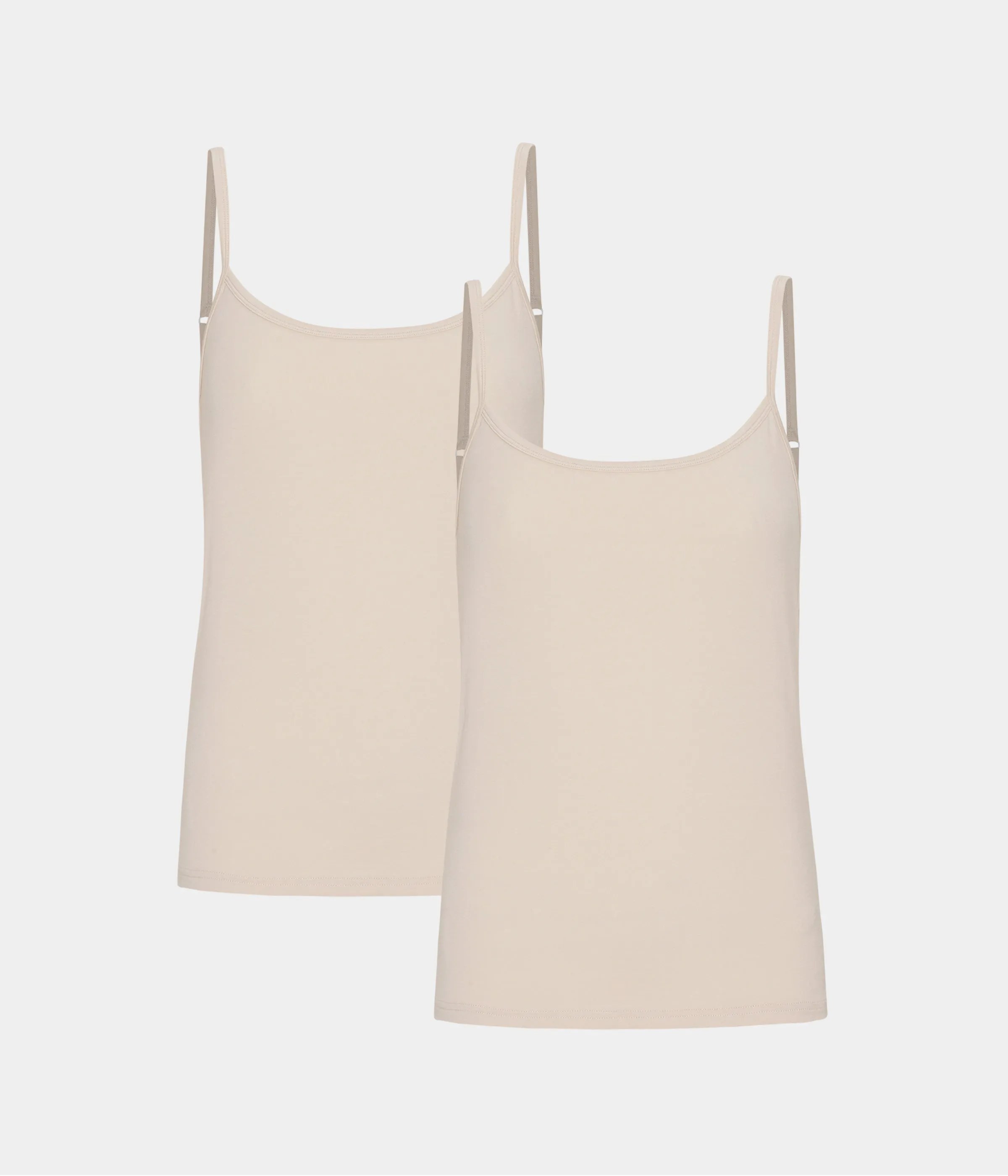 Cream bamboo camisoles with spaghetti straps - 2 pack