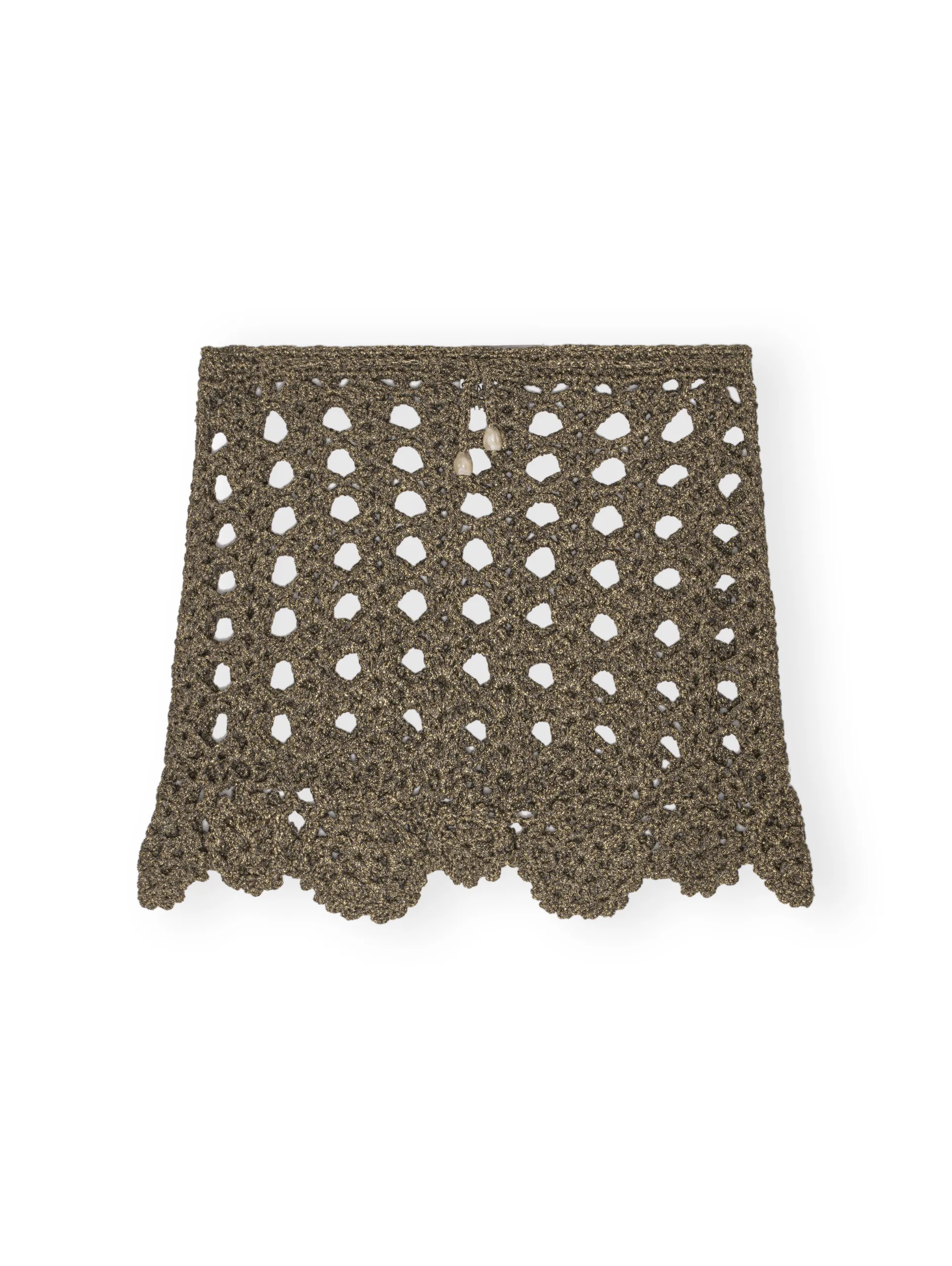 Crochet Mini Skirt / Black & Gold
