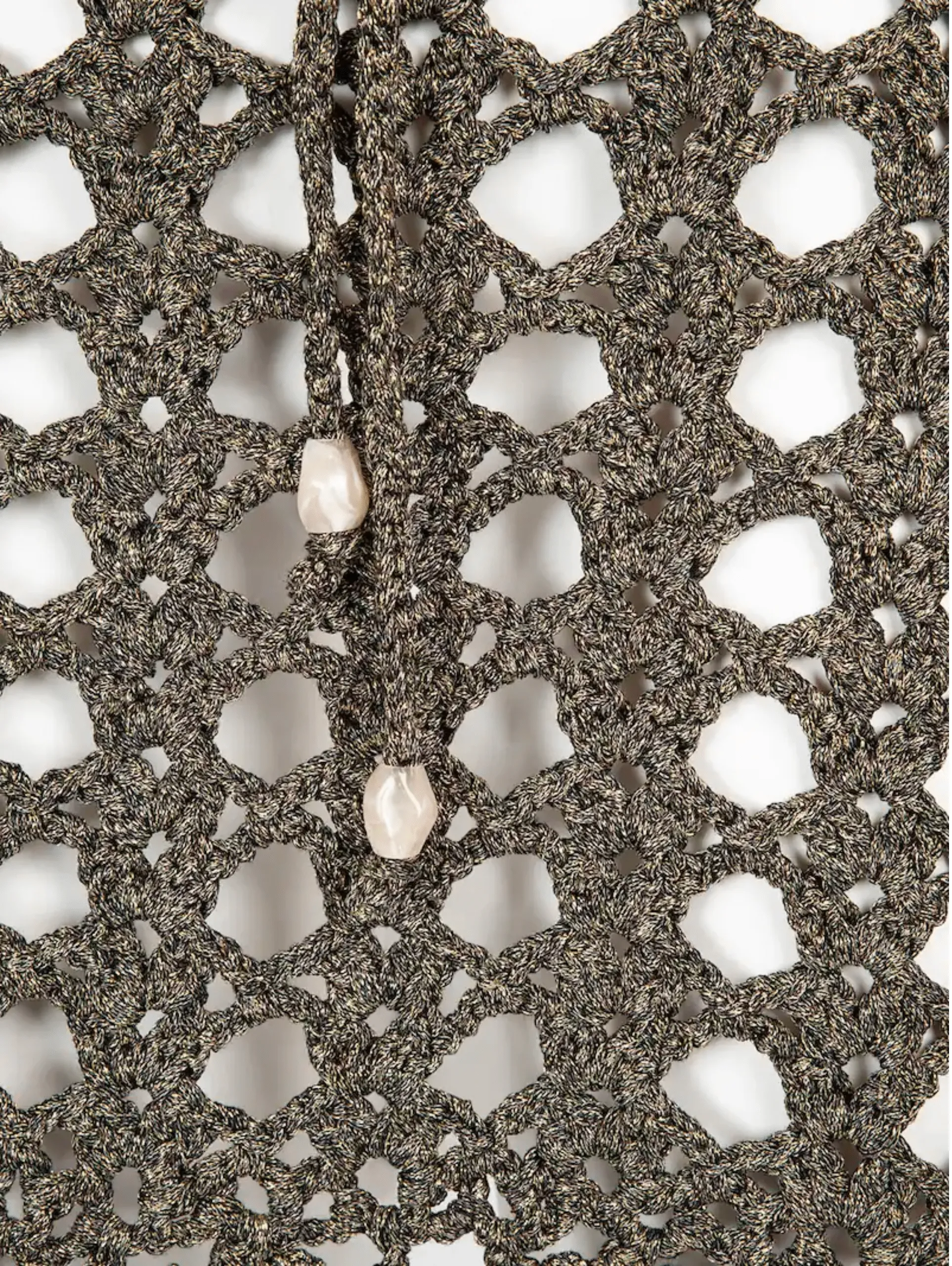 Crochet Mini Skirt / Black & Gold
