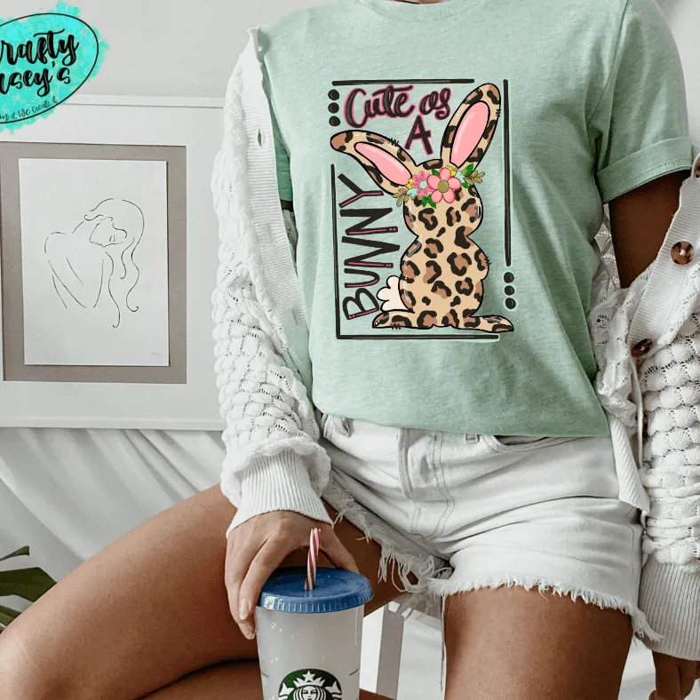 Cute As A Easter Bunny Leopard Bunny -Unisex T-shirt.