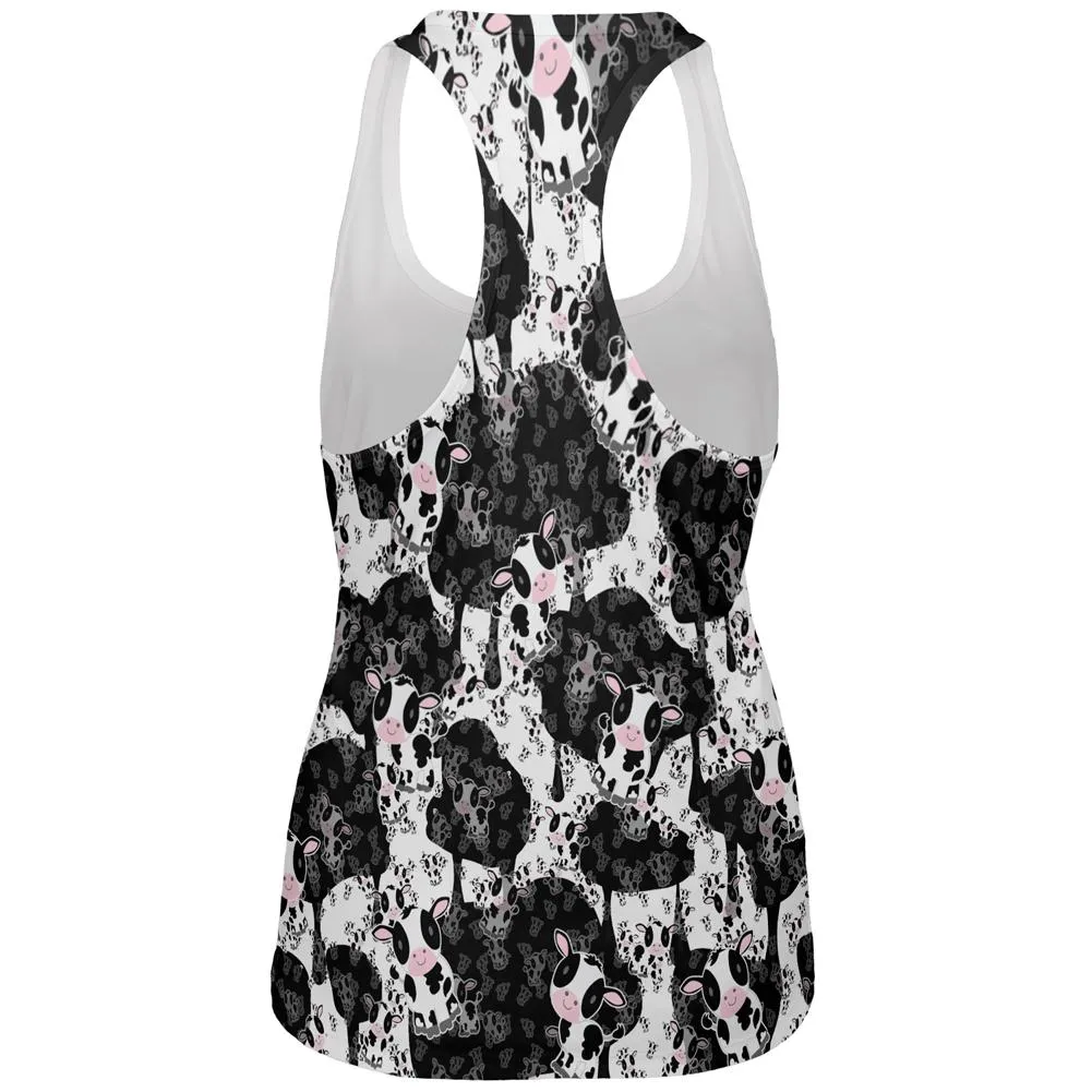 Cute Mad Cow Pattern All Over Womens Work Out Tank Top