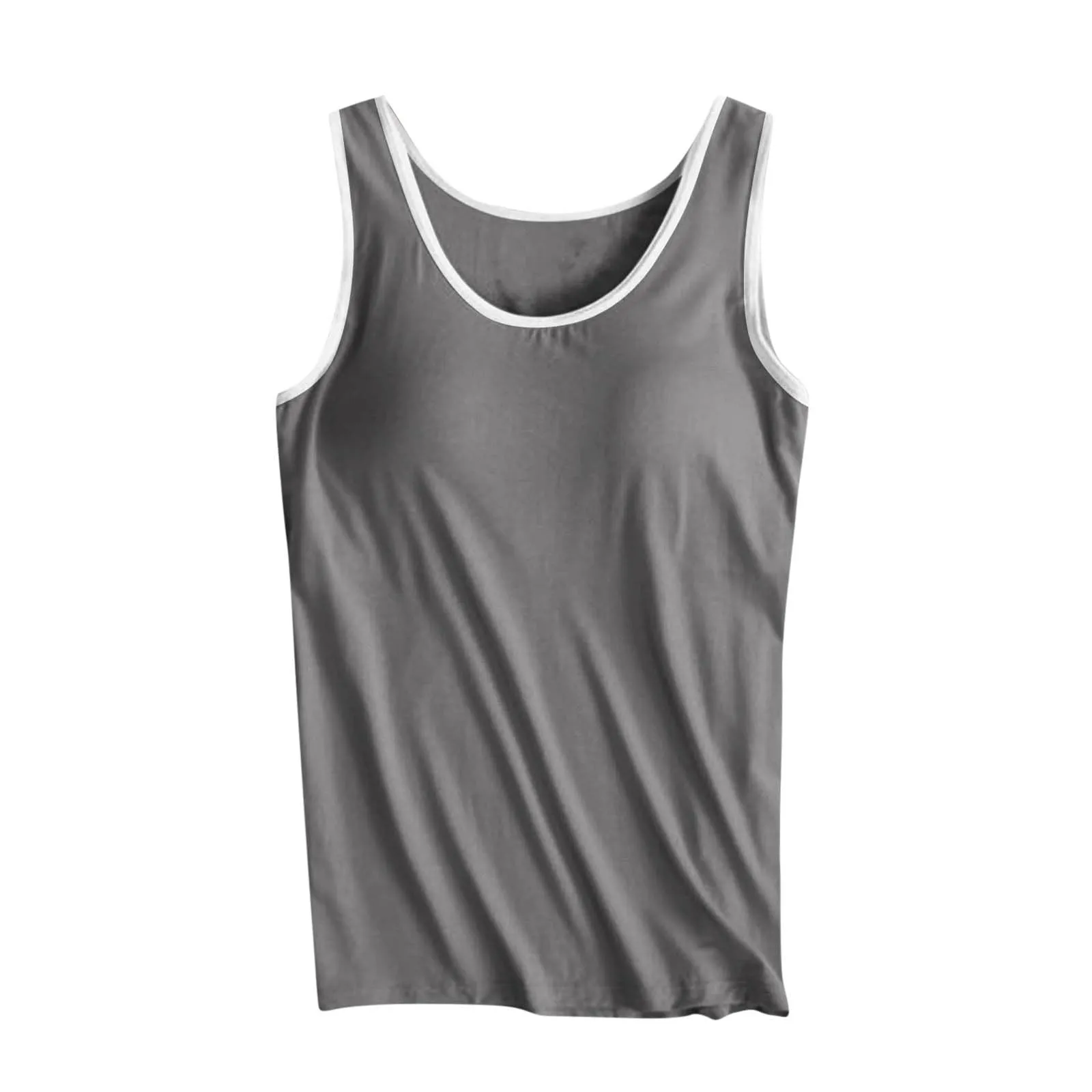 Deals of the Day Clearance Prime Sale, Bra Tank Tops For Women With Support, Womens Tank Tops with Built in Bras Soft Sleeveless Tank Tops Solid Scoop Neck Shirts Basic Workout Top Undershirt Tee