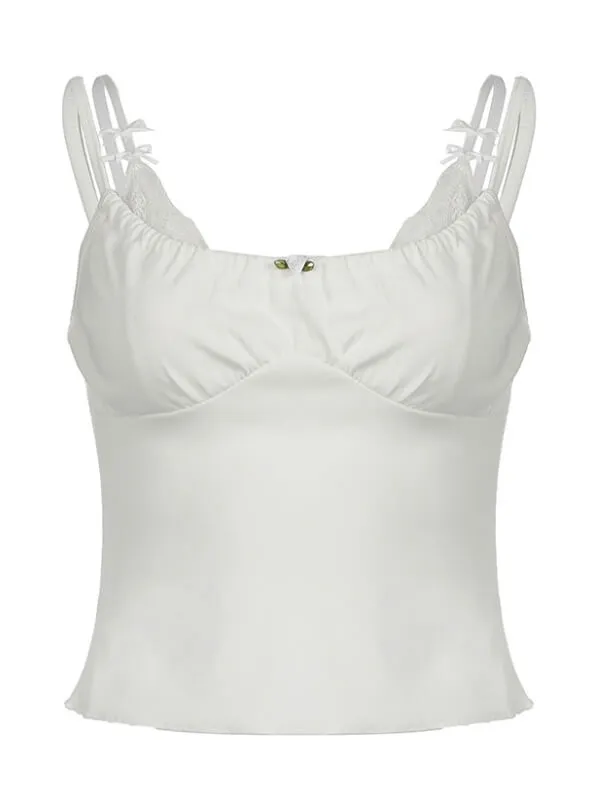 Delilah lace trimmed fake two-piece camisole