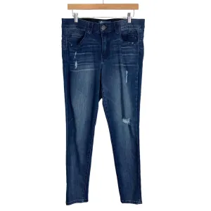 Democracy Dark Wash Distressed Jeans- Size 12 (Inseam 28")