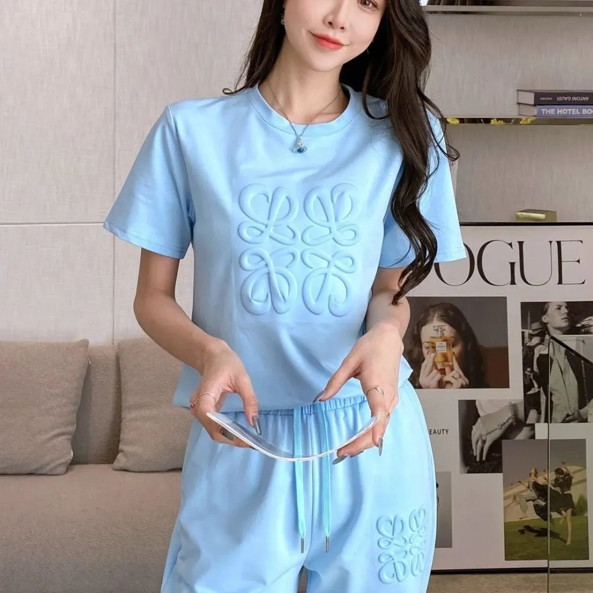 Designer Women's Sportswear Sets Branded T-Shirts Casual Pants Fashion Two-Piece Sets Fashionable Women's Clothing