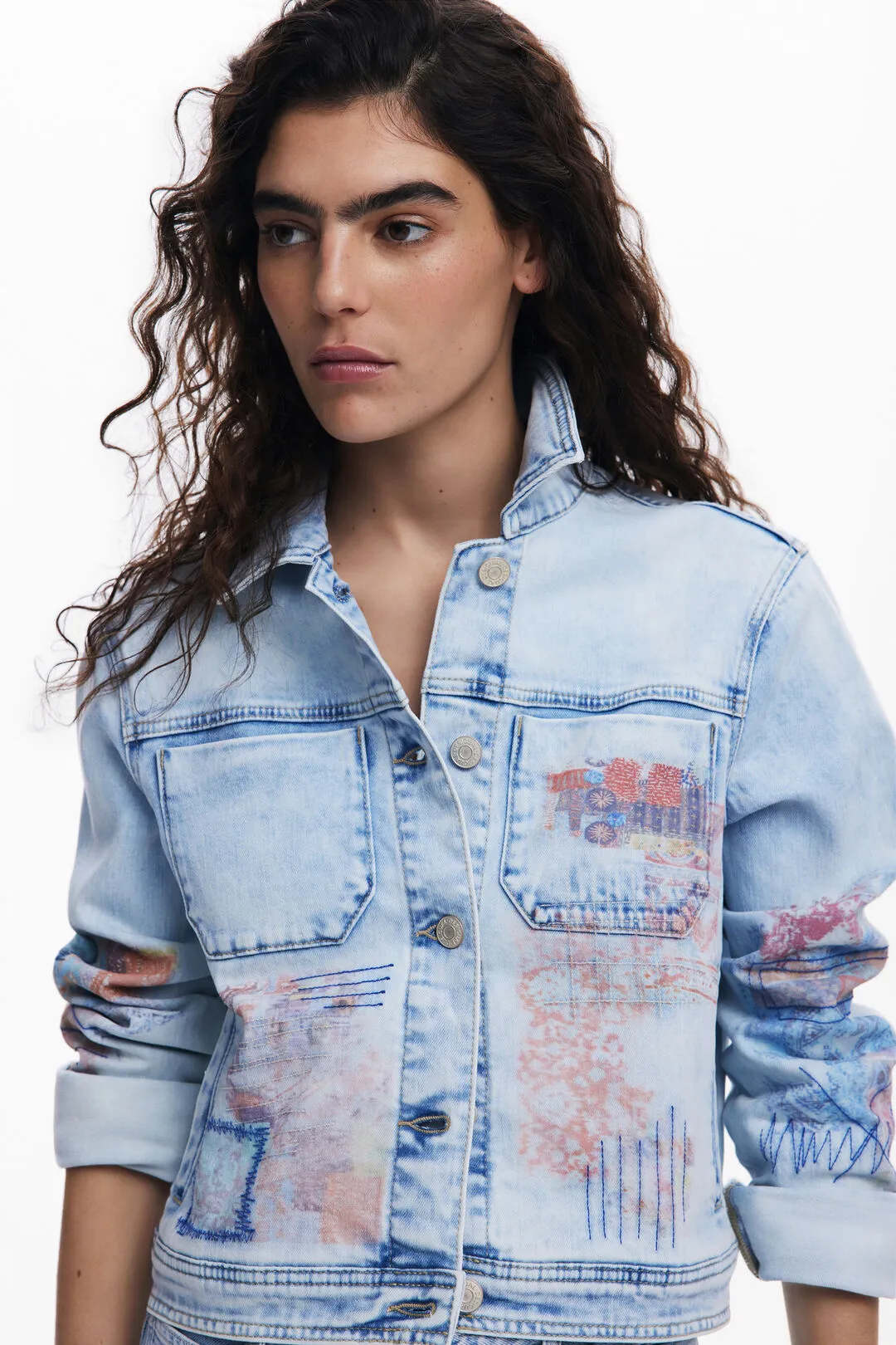 Desigual Denim Print Jacket