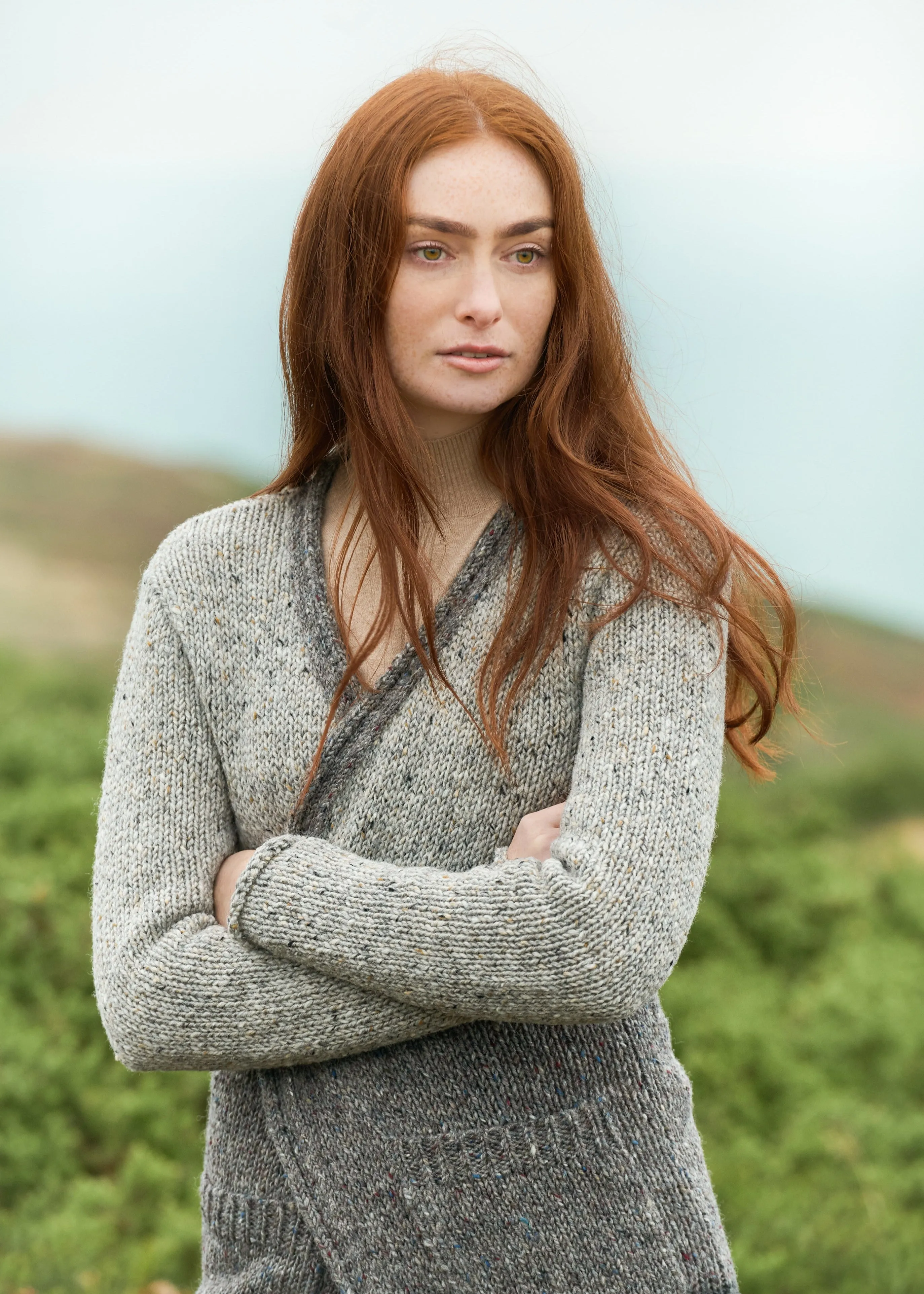 Donegal Wool Three Tone Coat | Grey Mix
