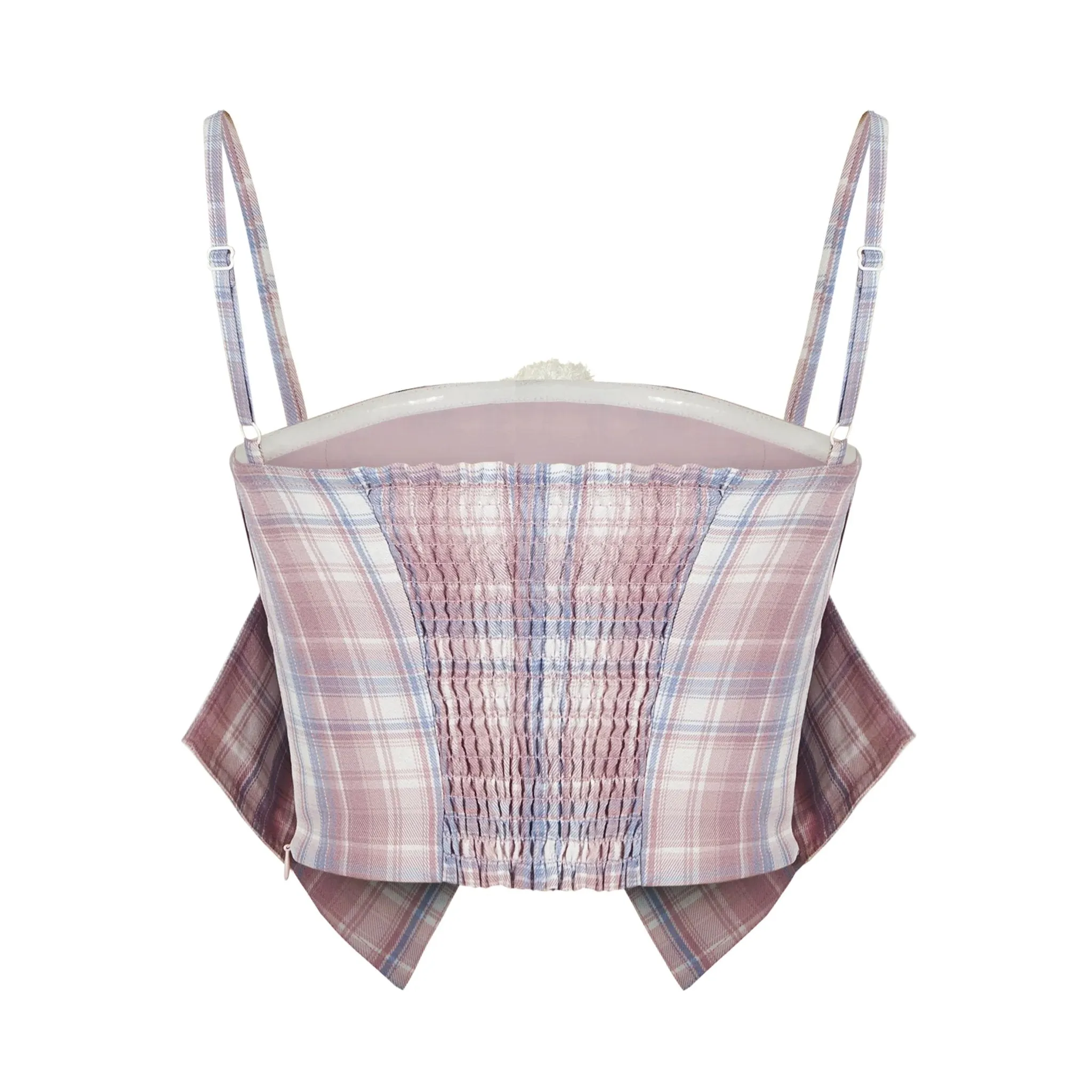 Doozoo Plaid Bow Camisole in Pink