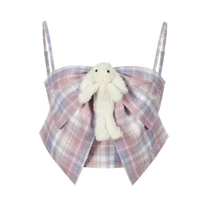 Doozoo Plaid Bow Camisole in Pink