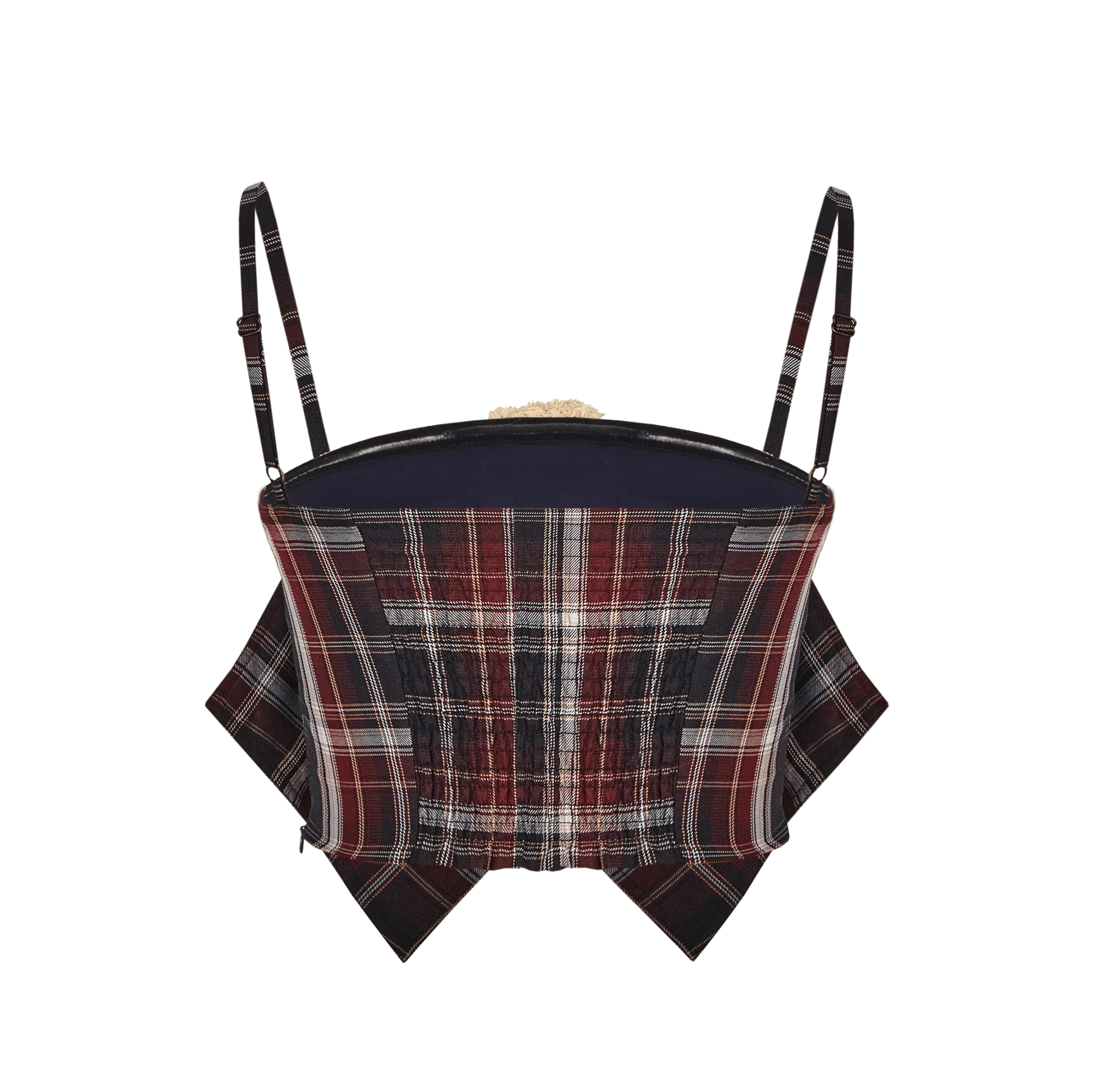 Doozoo Plaid Bow Tank Top in Dark Blue