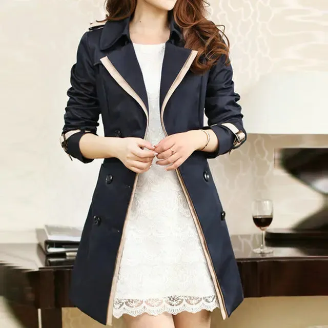 Double Breasted Female Long Trench Coats