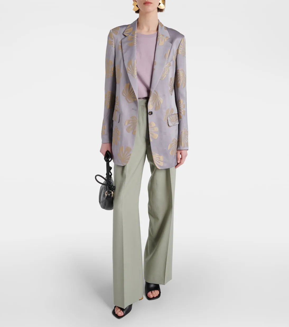 Dries Van Noten Jacquard Print Blazer, Blue