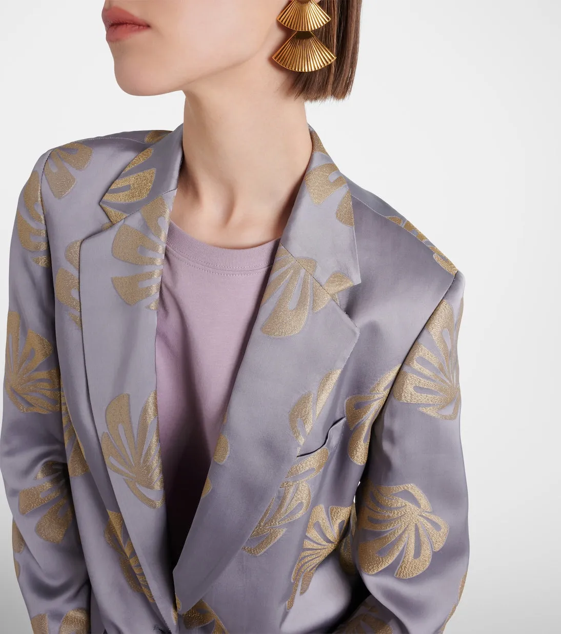Dries Van Noten Jacquard Print Blazer, Blue